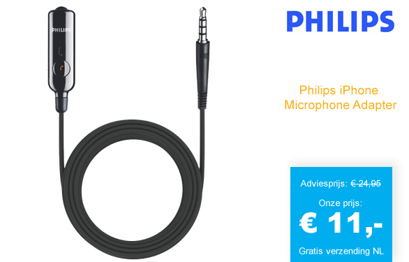 123 Dagaanbieding - Philips Iphone Microphone Adapter
