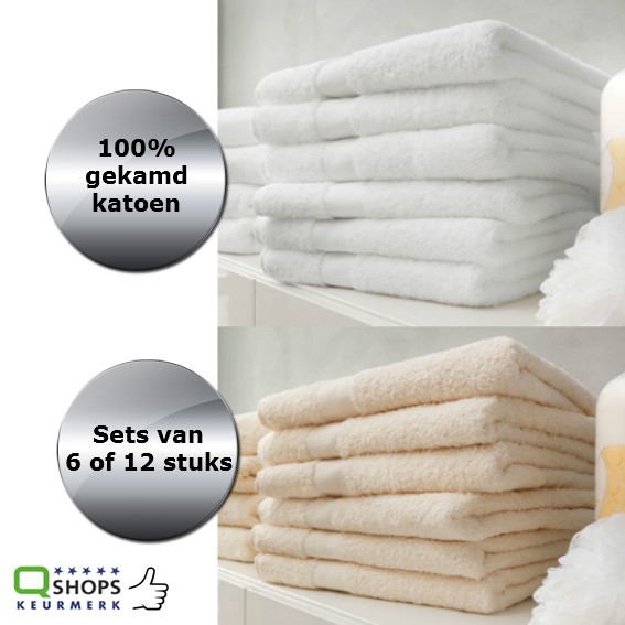 123 Dagaanbieding - Set Van 6 Of 12 Seahorse Badhanddoeken 50X100 Cm