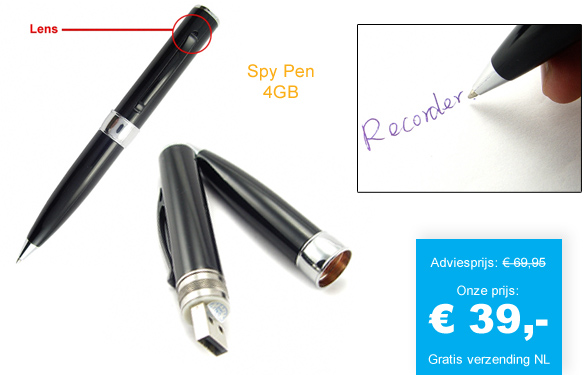 123 Dagaanbieding - Spy Pen 4Gb