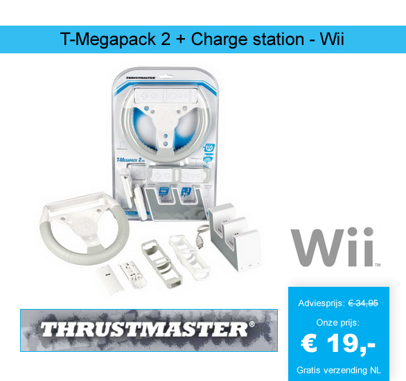123 Dagaanbieding - T-megapack 2 + Charge Station - Wii 123 Dagaanbieding - T-megapack 2 + Charge Station - Wii
