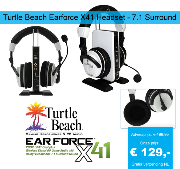 123 Dagaanbieding - Turtle Beach Earforce X41 Headset - 7.1 Surround 123 Dagaanbieding - Turtle Beach Earforce X41 Headset - 7.1 Surround