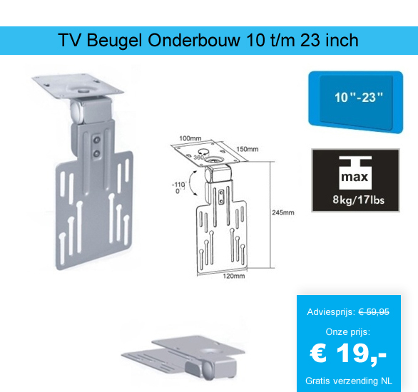 123 Dagaanbieding - Tv Beugel Onderbouw (Keukenkast) 10 T/m 23 Inch