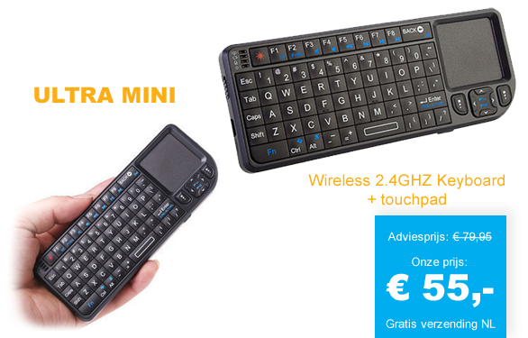 123 Dagaanbieding - Ultra Mini Wireless 2.4Ghz Keyboard + Touchpad