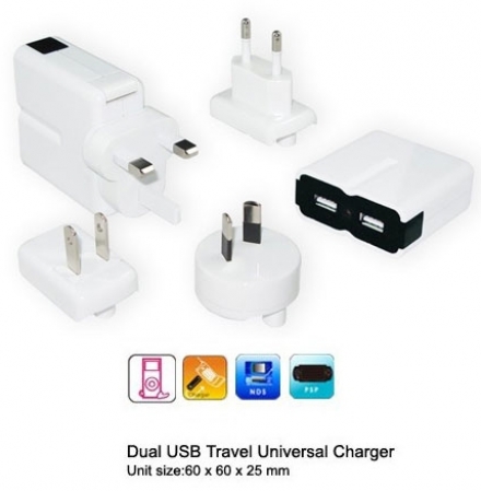 123 Dagaanbieding - Universele Dual Usb Reislader Voor Iphone/ipad/ipod