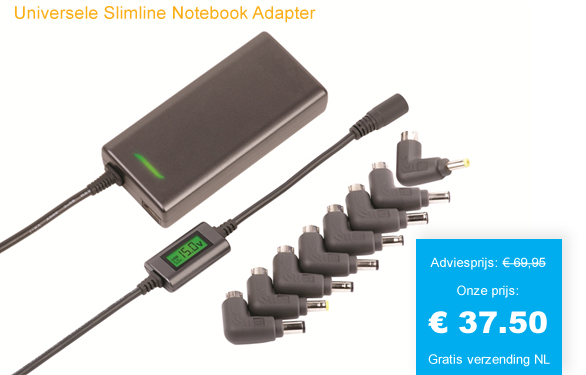 123 Dagaanbieding - Universele Slimline Notebook Adapter 123 Dagaanbieding - Universele Slimline Notebook Adapter