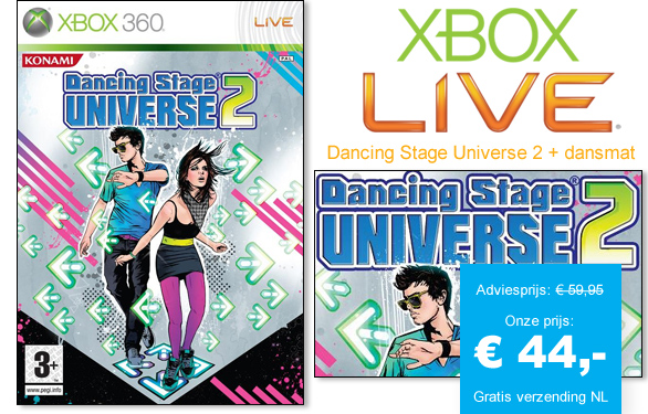 123 Dagaanbieding - Xbox 360 Dancing Stage Universe 2 + Dansmat 123 Dagaanbieding - Xbox 360 Dancing Stage Universe 2 + Dansmat