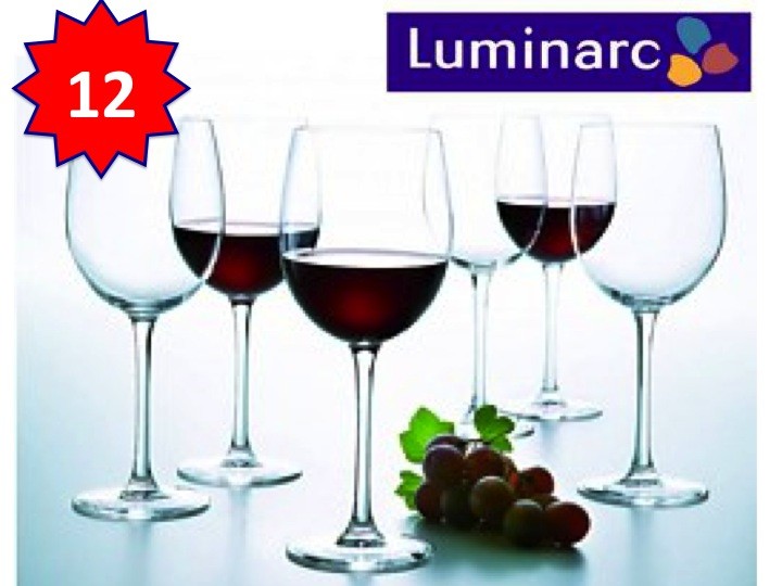 Een Dag Actie - 12 Luminarc Wijnglazen Een Dag Actie - 12 Luminarc Wijnglazen