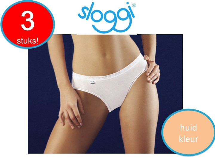 Een Dag Actie - 3X Sloggi Basic Mini Huidkleur