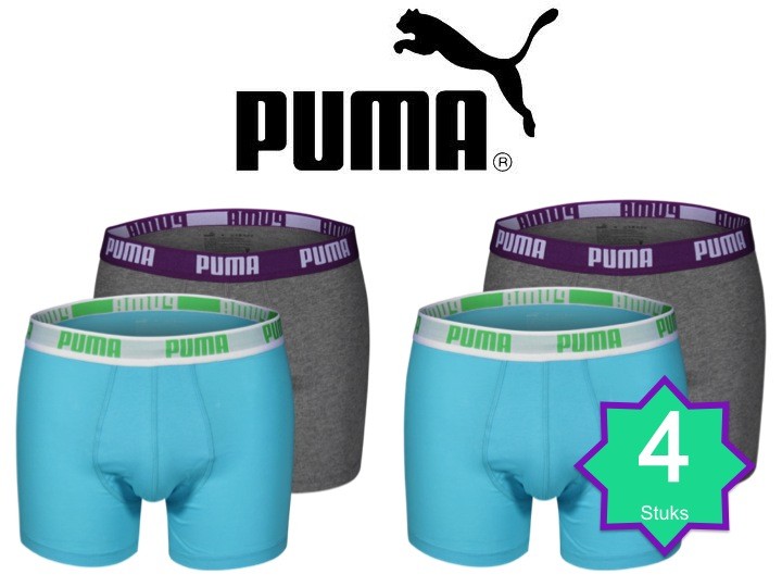Een Dag Actie - 4 Puma Blauw-grijs 388 Boxershorts Een Dag Actie - 4 Puma Blauw-grijs 388 Boxershorts