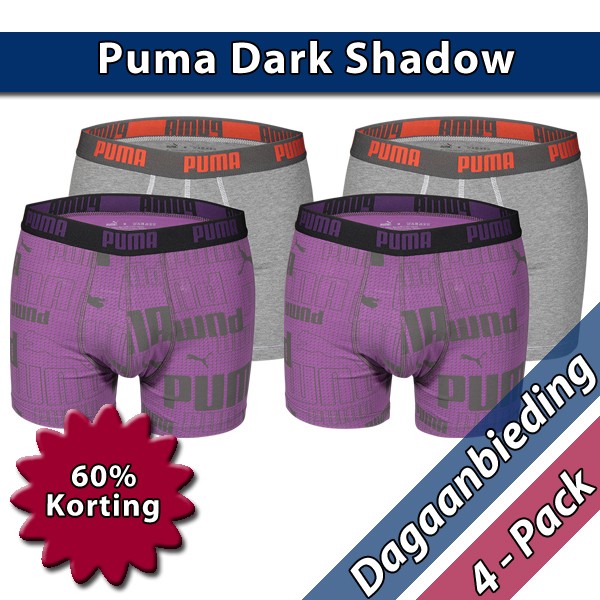 Een Dag Actie - 4 Puma Dark Shadow 862 Boxershorts Een Dag Actie - 4 Puma Dark Shadow 862 Boxershorts