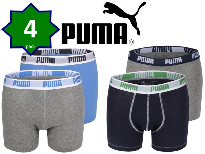 Een Dag Actie - 4 Puma Grey-marine-grey-blue Boxershorts Een Dag Actie - 4 Puma Grey-marine-grey-blue Boxershorts