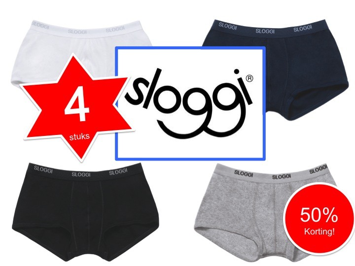 Een Dag Actie - 4 Sloggi Men Hipster Zw-wit-gr-rood