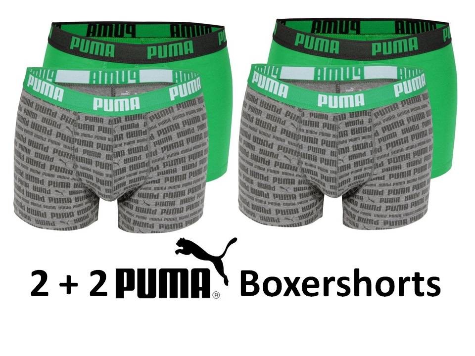 Een Dag Actie - 4 Stuks Puma Boxershorts Grey-green Een Dag Actie - 4 Stuks Puma Boxershorts Grey-green