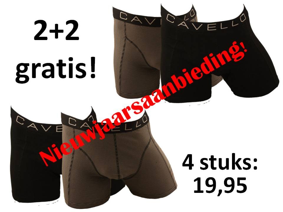 Een Dag Actie - 4 X Boxershort Cavello Antra-black