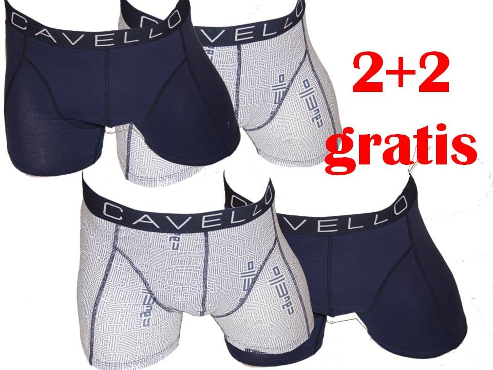 Een Dag Actie - 4 X Boxershort Cavello Marine/blok Een Dag Actie - 4 X Boxershort Cavello Marine/blok