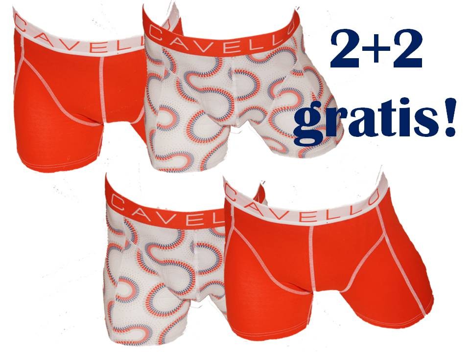 Een Dag Actie - 4 X Boxershort Cavello Oranje/slang Een Dag Actie - 4 X Boxershort Cavello Oranje/slang