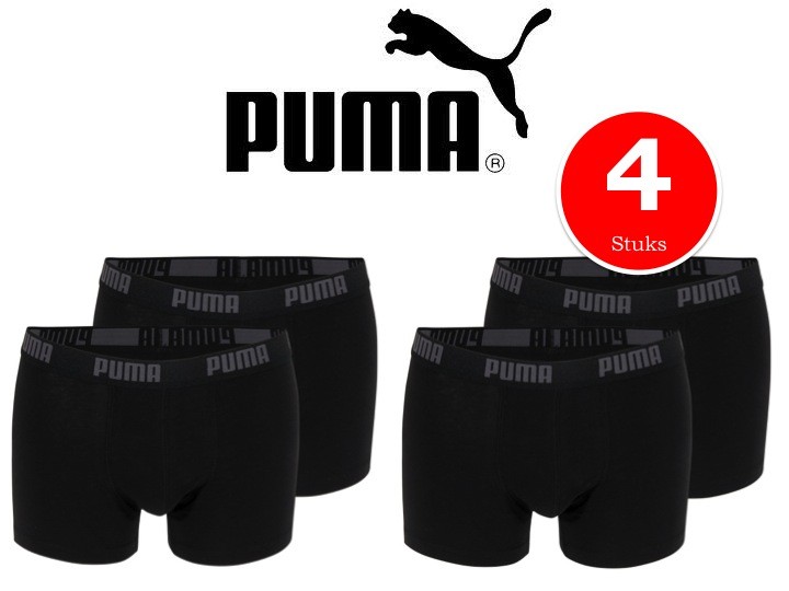 Een Dag Actie - 4-Boxershorts Puma Zwart Een Dag Actie - 4-Boxershorts Puma Zwart