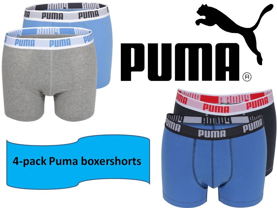 Een Dag Actie - 4-Pack Puma Blue-grey Boxershorts Een Dag Actie - 4-Pack Puma Blue-grey Boxershorts