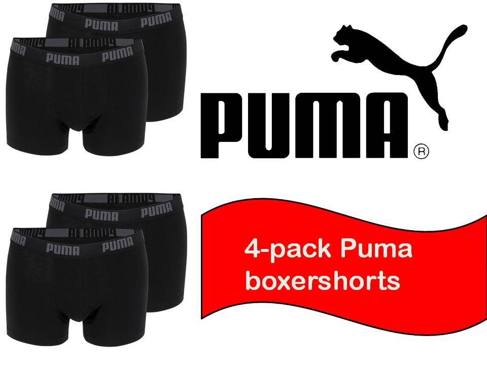 Een Dag Actie - 4-Pack Zwarte Puma Boxershorts