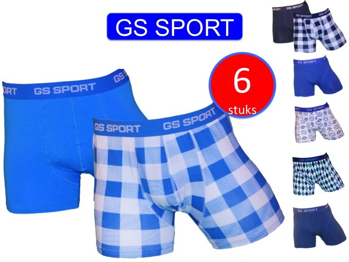 Een Dag Actie - 6 Boxershorts Jc En Gs Sport Assorti Een Dag Actie - 6 Boxershorts Jc En Gs Sport Assorti
