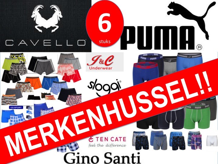 Een Dag Actie - 6 X Boxershorts Merkenhusselpakket