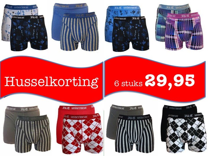 Een Dag Actie - 6 X Hussel Boxershort Jc-underwear Een Dag Actie - 6 X Hussel Boxershort Jc-underwear