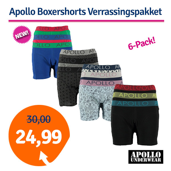 Een Dag Actie - Apollo Boxershorts Verrassingspakket 6-Pack Een Dag Actie - Apollo Boxershorts Verrassingspakket 6-Pack