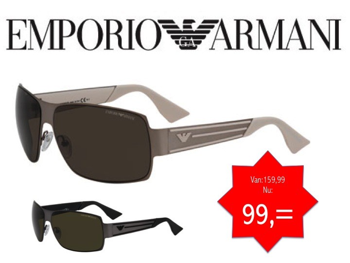 Een Dag Actie - Armani Zonnebril Metal 9698 A8d Lt Brown Een Dag Actie - Armani Zonnebril Metal 9698 A8d Lt Brown