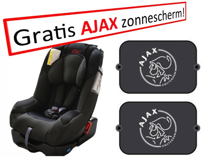 Een Dag Actie - Auto Stoel Remi Met Gratis Ajax Zonneschermset. Een Dag Actie - Auto Stoel Remi Met Gratis Ajax Zonneschermset.