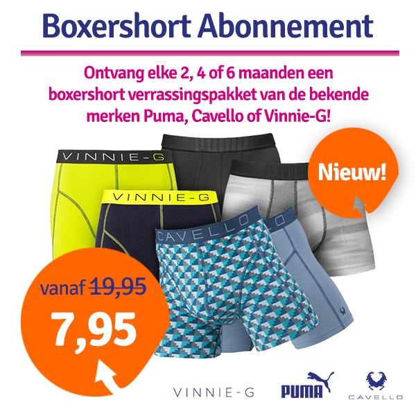 Een Dag Actie - Boxershorts Abonnement Een Dag Actie - Boxershorts Abonnement