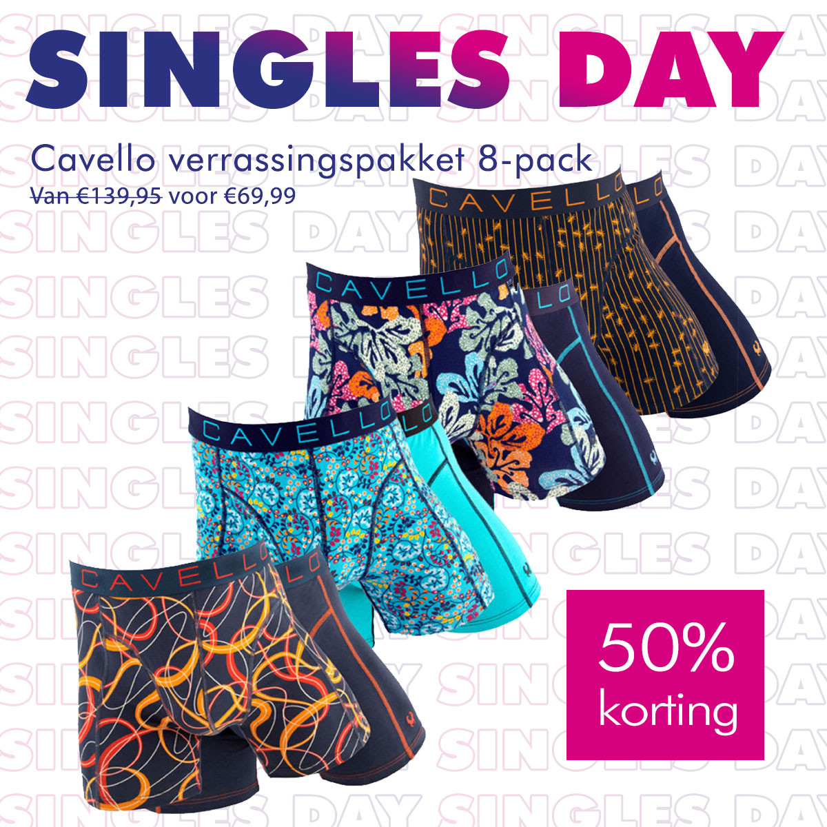 Een Dag Actie - Cavello Boxershorts Verrassingspakket 8-Stuks Een Dag Actie - Cavello Boxershorts Verrassingspakket 8-Stuks