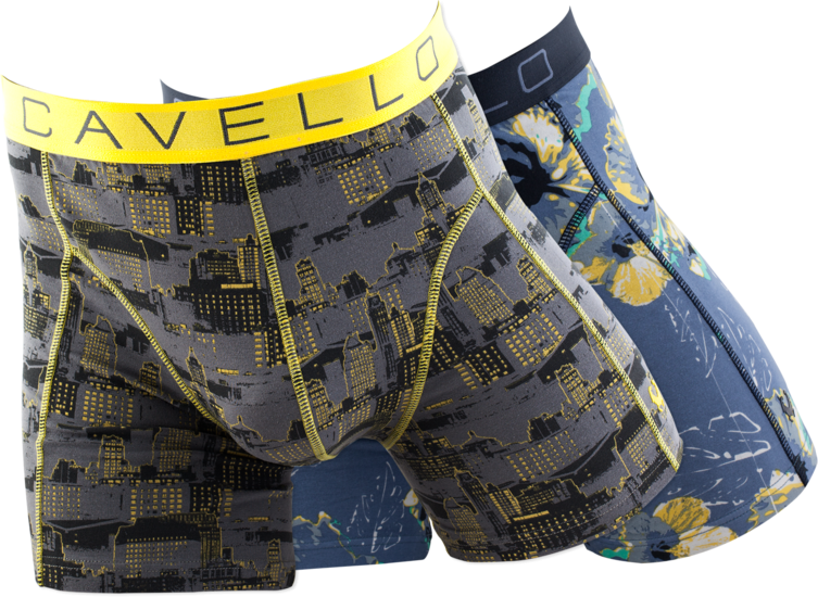Een Dag Actie - Dagaabieding 4-Pack Cavello Boxershorts Print Geel - Grijs - Blauw Een Dag Actie - Dagaabieding 4-Pack Cavello Boxershorts Print Geel - Grijs - Blauw