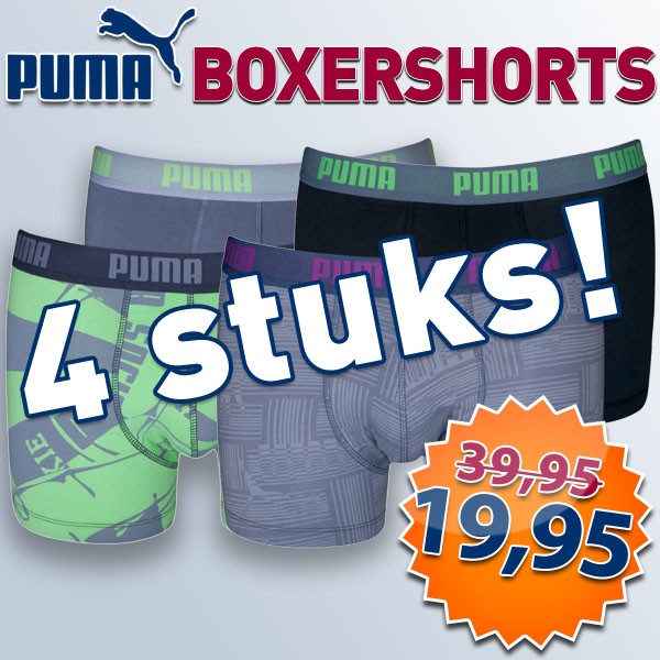 Een Dag Actie - Dagaanbieding 4-Pack Puma Boxershorts Een Dag Actie - Dagaanbieding 4-Pack Puma Boxershorts