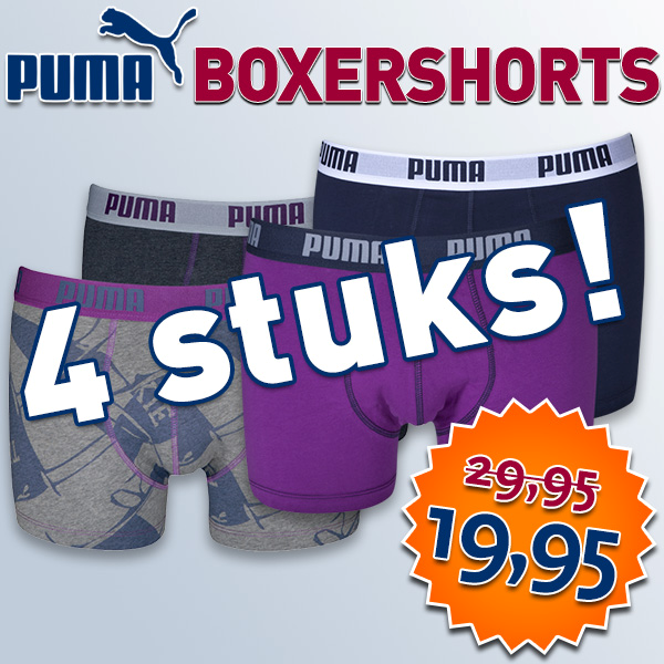 Een Dag Actie - Dagaanbieding 4-Pack Puma Boxershorts Een Dag Actie - Dagaanbieding 4-Pack Puma Boxershorts