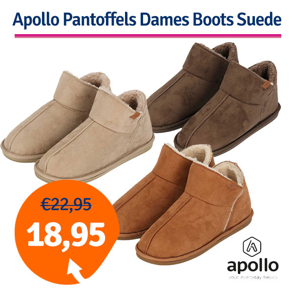 Een Dag Actie - Dagaanbieding Apollo Pantoffels Dames Boots Suede