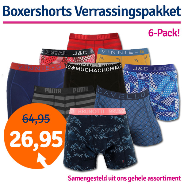 Een Dag Actie - Dagaanbieding Boxershorts Verrassingspakket Een Dag Actie - Dagaanbieding Boxershorts Verrassingspakket