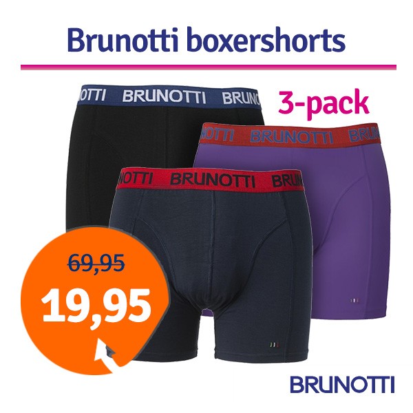 Een Dag Actie - Dagaanbieding Brunotti Boxershorts 3-Pack Een Dag Actie - Dagaanbieding Brunotti Boxershorts 3-Pack