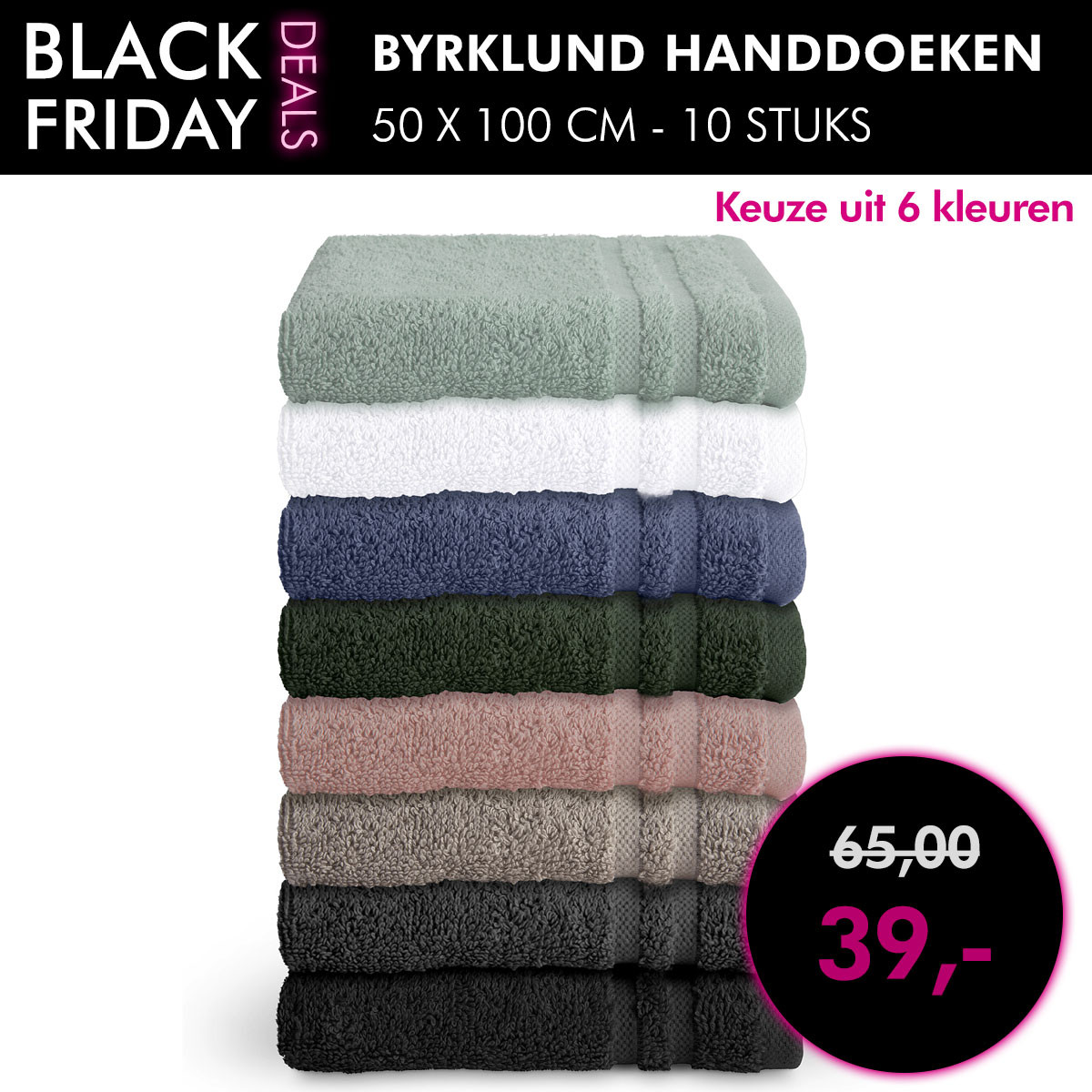 Een Dag Actie - Dagaanbieding Byrklund Handdoek 50X100 - 10 Stuks