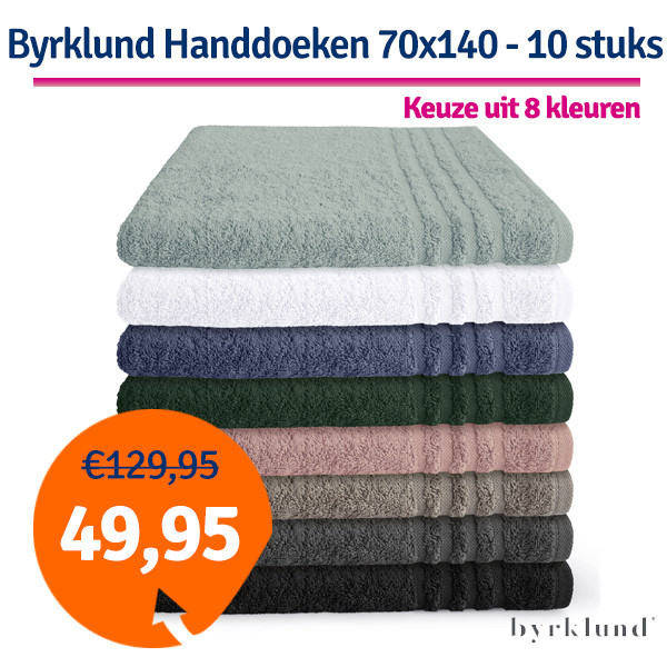 Een Dag Actie - Dagaanbieding Byrklund Handdoek 70X140 - 10 Stuks Een Dag Actie - Dagaanbieding Byrklund Handdoek 70X140 - 10 Stuks