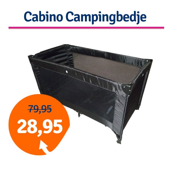 Een Dag Actie - Dagaanbieding Campingbedje Cabino Zwart