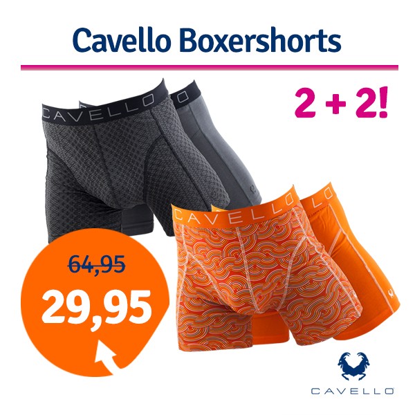 Een Dag Actie - Dagaanbieding Cavello Boxershorts 4-Pack