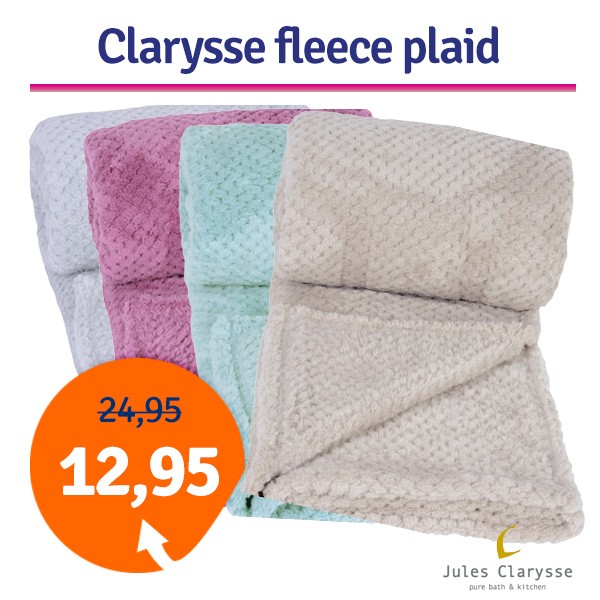 Een Dag Actie - Dagaanbieding Clarysse Soft Coral Fleece Plaid