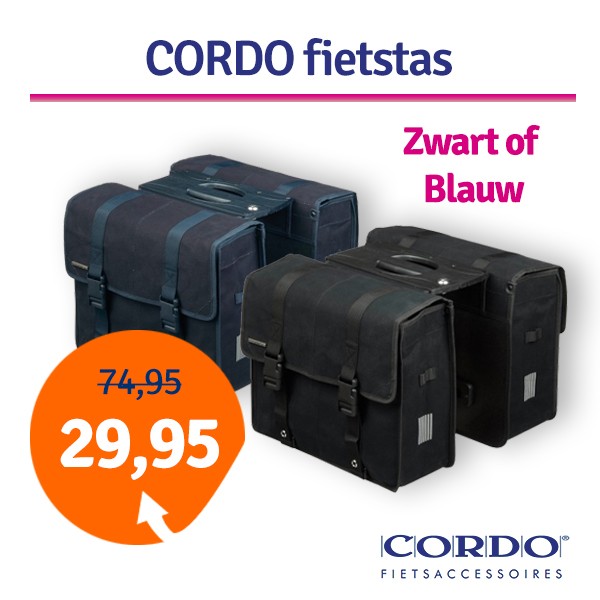 Een Dag Actie - Dagaanbieding Cordo Fietstas Een Dag Actie - Dagaanbieding Cordo Fietstas