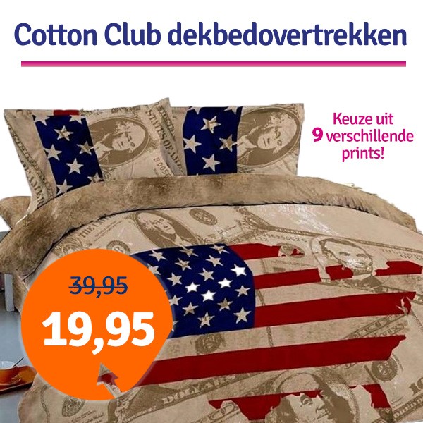 Een Dag Actie - Dagaanbieding Cotton Club Dekbedovertrek Een Dag Actie - Dagaanbieding Cotton Club Dekbedovertrek