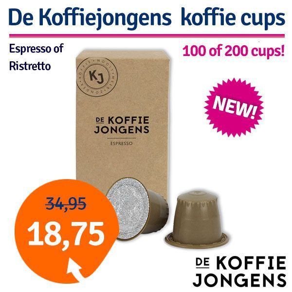 Een Dag Actie - Dagaanbieding De Koffiejongens Koffie Cups