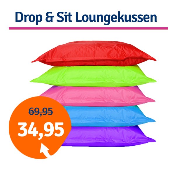 Een Dag Actie - Dagaanbieding Drop & Sit Loungekussens Een Dag Actie - Dagaanbieding Drop & Sit Loungekussens