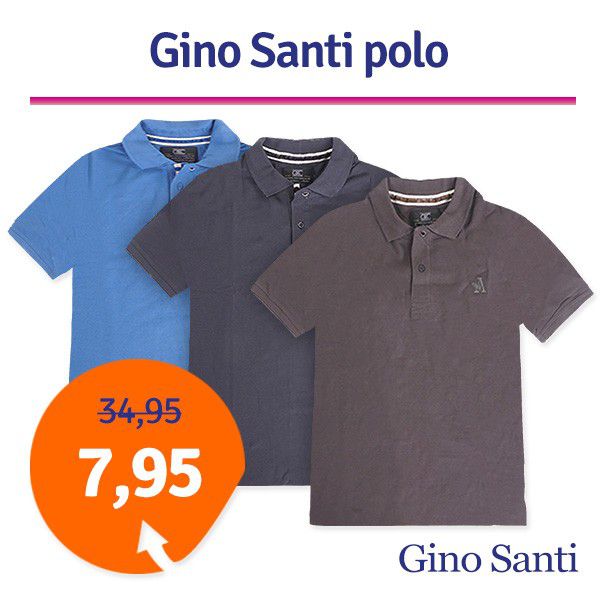 Een Dag Actie - Dagaanbieding Gino Santi Polo 1 + 1 Gratis