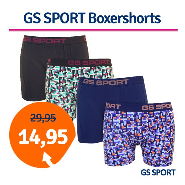 Een Dag Actie - Dagaanbieding Gs Sport Boxershorts Een Dag Actie - Dagaanbieding Gs Sport Boxershorts