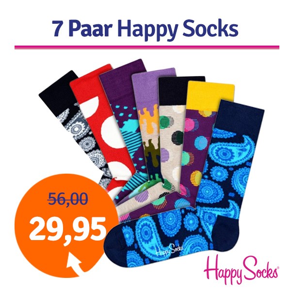 Een Dag Actie - Dagaanbieding Happy Socks Sokken 7 Paar Een Dag Actie - Dagaanbieding Happy Socks Sokken 7 Paar