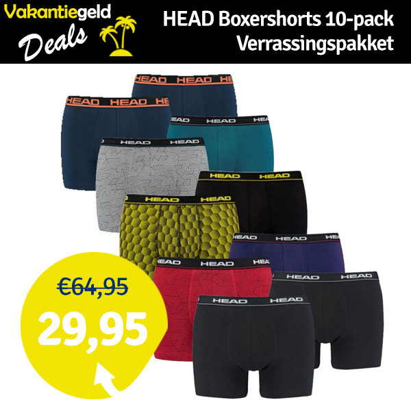 Een Dag Actie - Dagaanbieding Head Boxershorts 10-Pack Verrassingspakket Een Dag Actie - Dagaanbieding Head Boxershorts 10-Pack Verrassingspakket